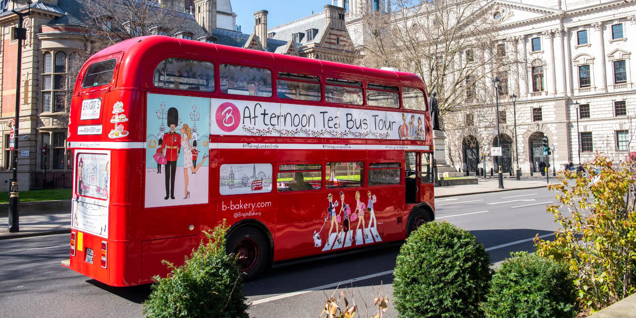 Afternoon Tea aboard the B Bus sightseeing tour of London